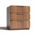 Wooden nightstand with three drawers for bedroom storage 40 x 30 x 50cm