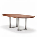 Wooden conference table with metal legs 200 x 100 x 75cm walnut finish