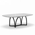 Marble top coffee table with black metal legs 150 x 80 x 75cm