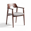 Wooden armchair with fabric seat and backrest 50 x 50 x 80cm brown and gray